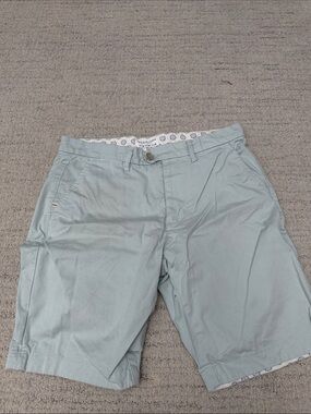 Denim & Flower Seafoam Green Flat Front Chino Shorts